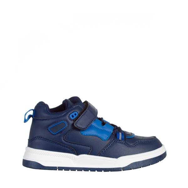 Παιδικά αθλητικά παπούτσια μπλε από οικολογικό δέρμα Richey, 2 - Kalapod.gr