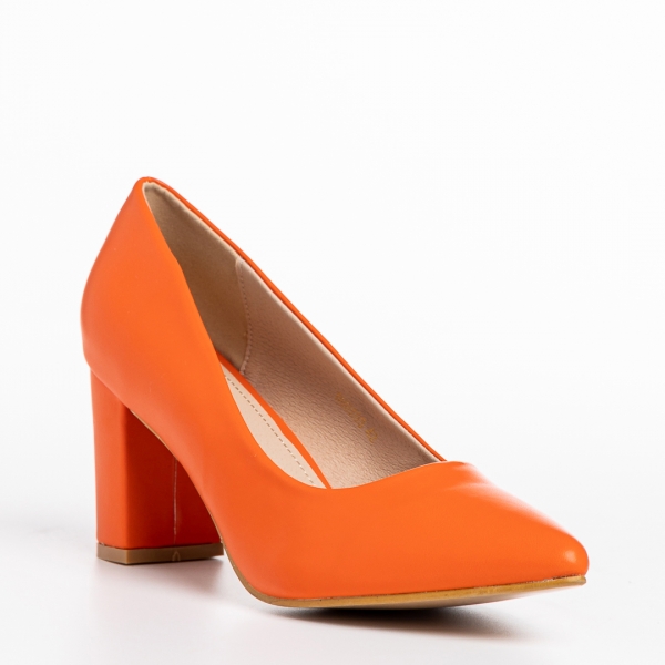 Γυναικεία παπούτσια πορτοκαλί από οικολογικό δέρμα   Rissa - Kalapod.gr