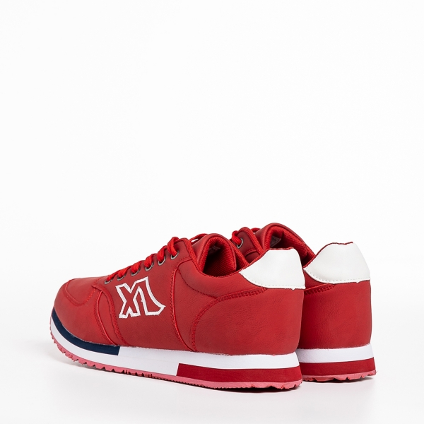 Ανδρικά αθλητικά παπούτσια κόκκινα  από οικολογικό δέρμα  Ramal, 4 - Kalapod.gr