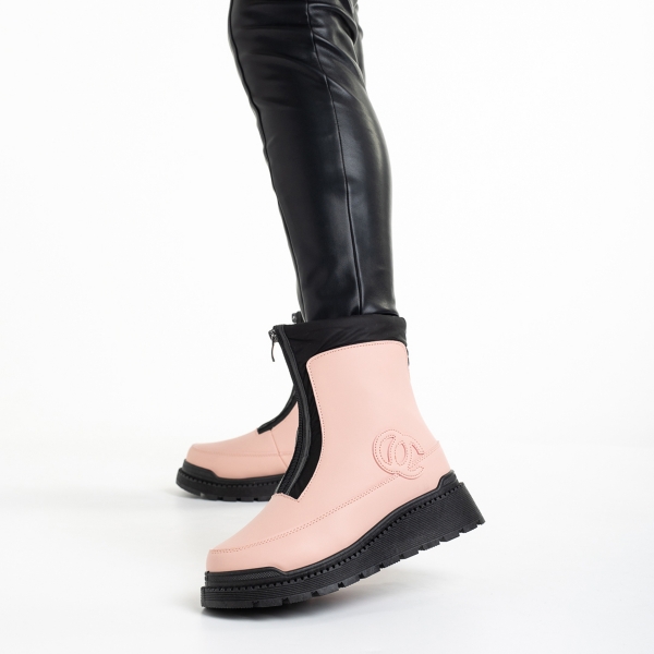 Γυναικείες μπότες  ροζ από οικολογικό δέρμα   Lilith, 3 - Kalapod.gr