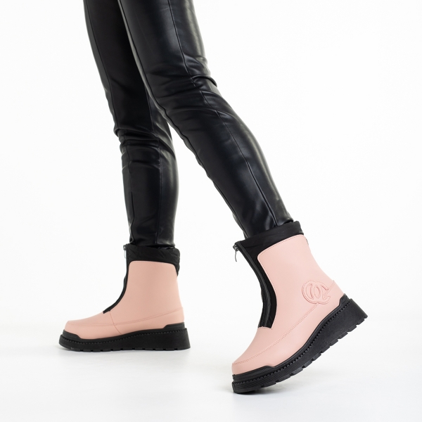 Γυναικείες μπότες  ροζ από οικολογικό δέρμα   Lilith, 4 - Kalapod.gr