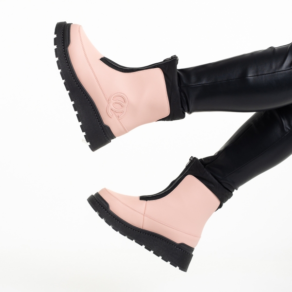 Γυναικείες μπότες  ροζ από οικολογικό δέρμα   Lilith, 6 - Kalapod.gr
