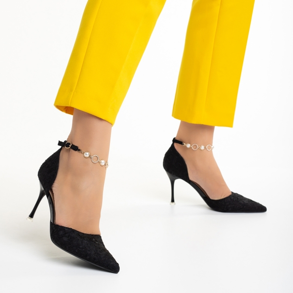 Γυναικεία παπούτσια  μαύρα  από οικολογικό δέρμα  Briony, 4 - Kalapod.gr