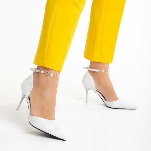Γυναικεία παπούτσια  λευκά  από οικολογικό δέρμα  Briony, 4 - Kalapod.gr
