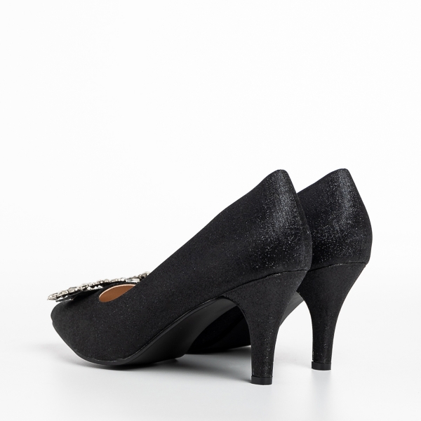 Γυναικεία παπούτσια μαύρα από ύφασμα Rylie, 4 - Kalapod.gr