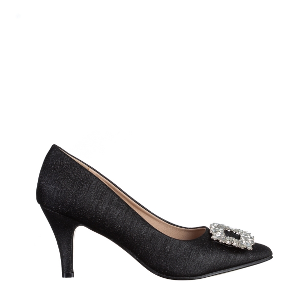 Γυναικεία παπούτσια μαύρα από ύφασμα Rylie, 2 - Kalapod.gr