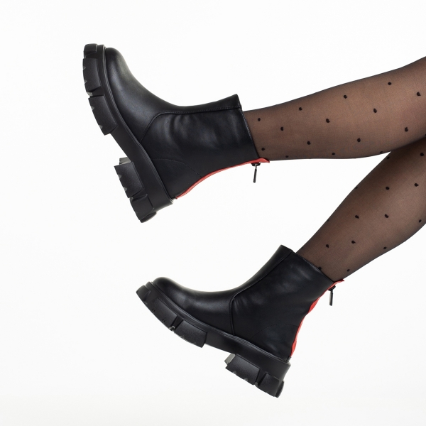 Γυναικείες μπότες μαύρες  από οικολογικό δέρμα  Roena, 6 - Kalapod.gr
