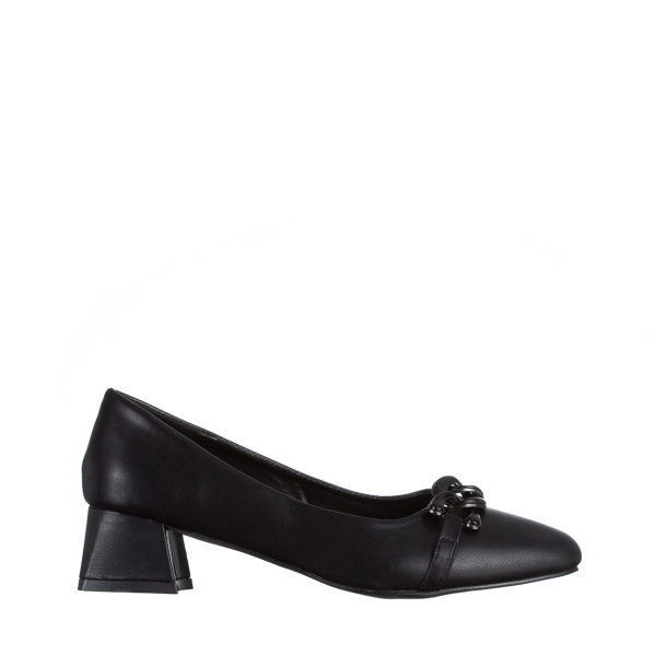 Γυναικεία παπούτσια μαύρα από οικολογικό δέρμα   Braulia, 2 - Kalapod.gr