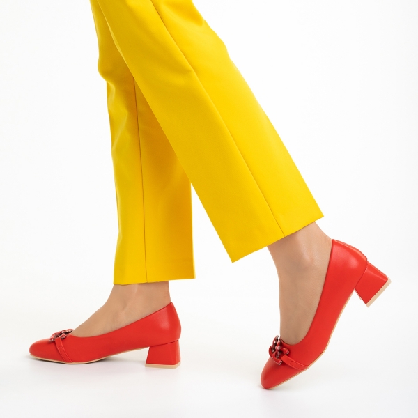 Γυναικεία παπούτσια κόκκινα από οικολογικό δέρμα   Braulia, 3 - Kalapod.gr