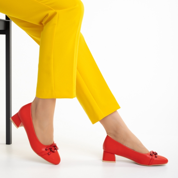 Γυναικεία παπούτσια κόκκινα από οικολογικό δέρμα   Braulia, 5 - Kalapod.gr
