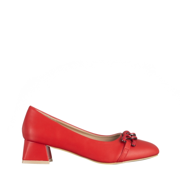 Γυναικεία παπούτσια κόκκινα από οικολογικό δέρμα   Braulia, 2 - Kalapod.gr