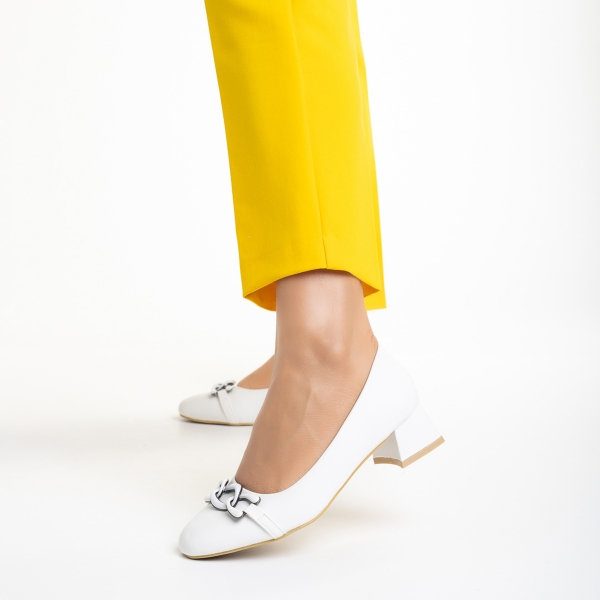Γυναικεία παπούτσια λευκά από οικολογικό δέρμα   Braulia, 4 - Kalapod.gr