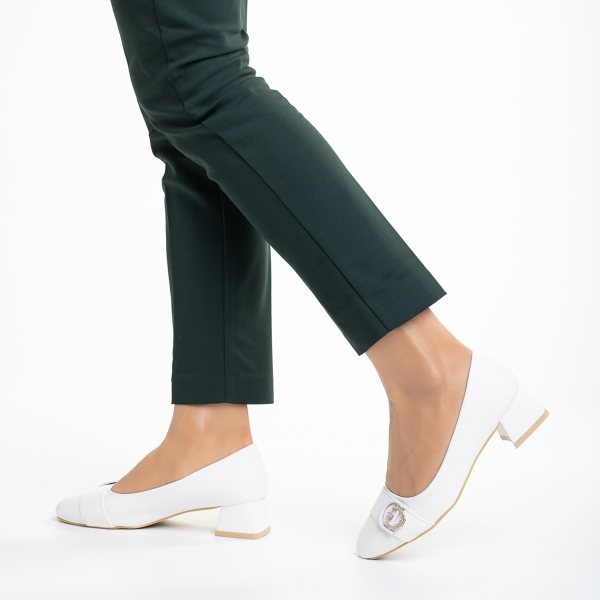 Γυναικεία παπούτσια λευκά από οικολογικό δέρμα   Fitria, 3 - Kalapod.gr