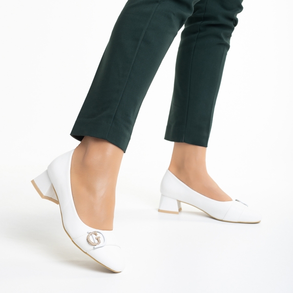 Γυναικεία παπούτσια λευκά από οικολογικό δέρμα   Fitria, 5 - Kalapod.gr