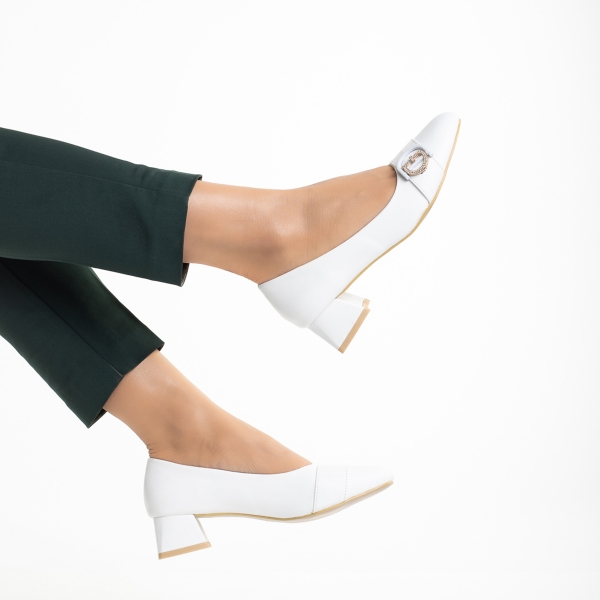 Γυναικεία παπούτσια λευκά από οικολογικό δέρμα   Fitria, 6 - Kalapod.gr