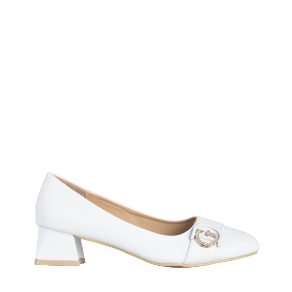 Γυναικεία παπούτσια λευκά από οικολογικό δέρμα   Fitria, 2 - Kalapod.gr