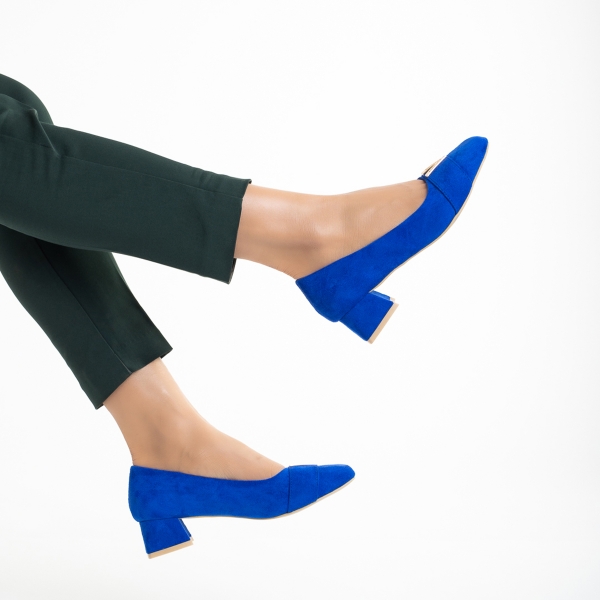 Γυναικεία παπούτσια μπλε από ύφασμα Briella, 6 - Kalapod.gr
