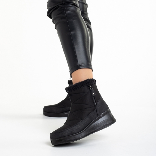 Γυναικείες μπότες μαύρες από ύφασμα Madelina - Kalapod.gr