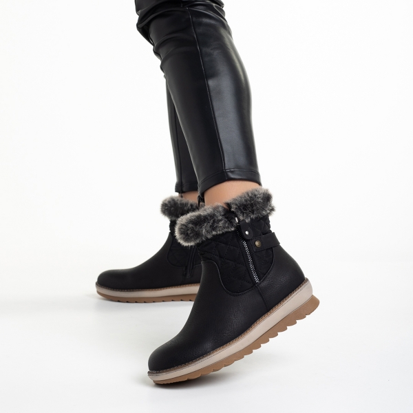 Γυναικείες μπότες μαύρες  από οικολογικό δέρμα  Emmie - Kalapod.gr
