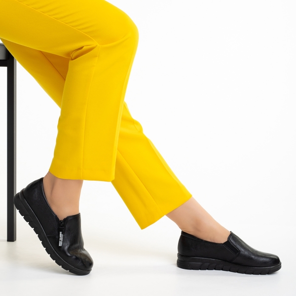 Γυναικεία παπούτσια  μαύρα  από οικολογικό δέρμα  Coco, 3 - Kalapod.gr