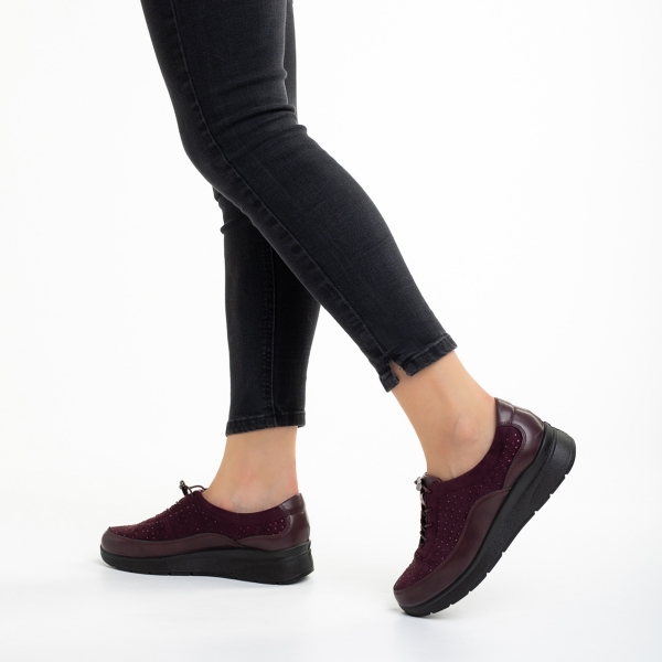 Γυναικεία casual παπούτσια  κόκκινα   από οικολογικό δέρμα και ύφασμα Semana, 5 - Kalapod.gr