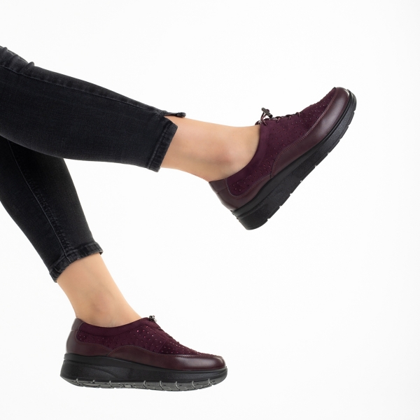 Γυναικεία casual παπούτσια  κόκκινα   από οικολογικό δέρμα και ύφασμα Semana, 6 - Kalapod.gr