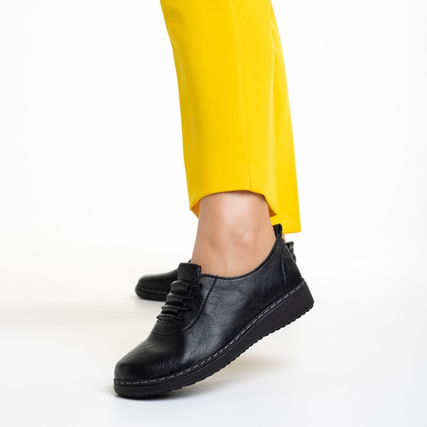 Γυναικεία παπούτσια  μαύρα  από οικολογικό δέρμα  Atara, 3 - Kalapod.gr