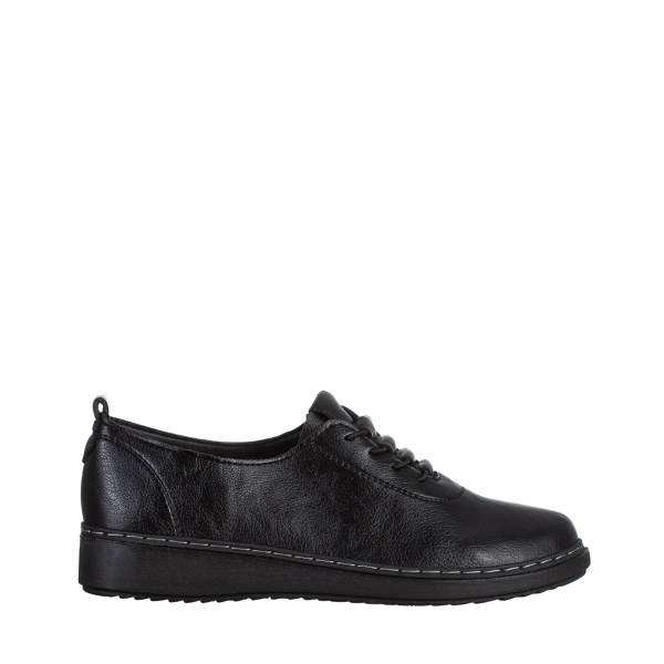 Γυναικεία παπούτσια  μαύρα  από οικολογικό δέρμα  Atara, 2 - Kalapod.gr
