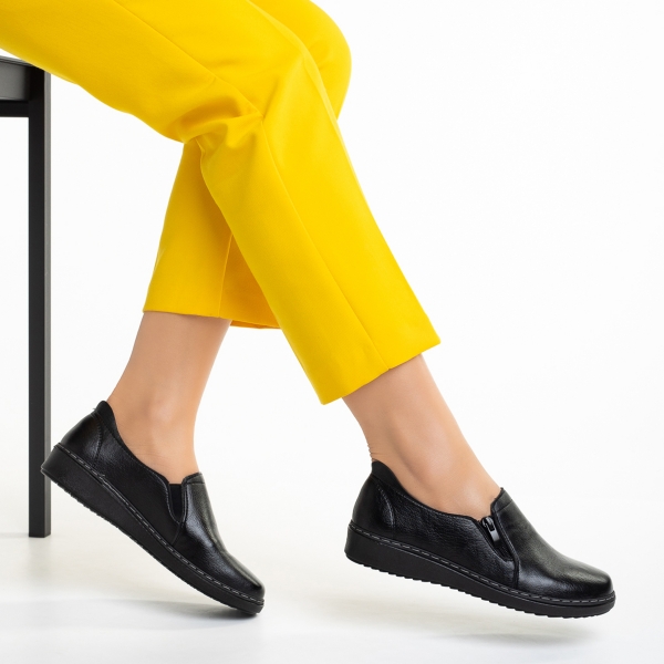 Γυναικεία παπούτσια  μαύρα  από οικολογικό δέρμα  Caressa, 5 - Kalapod.gr
