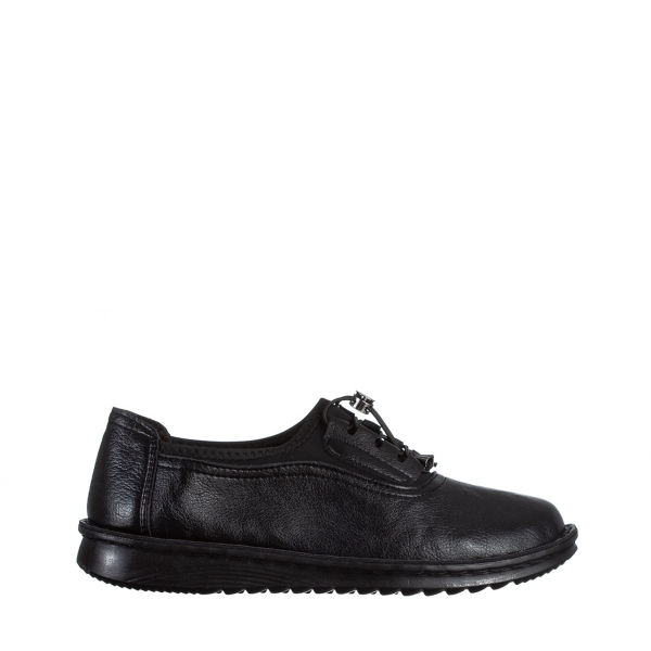 Γυναικεία παπούτσια  μαύρα  από οικολογικό δέρμα  Buffy, 2 - Kalapod.gr