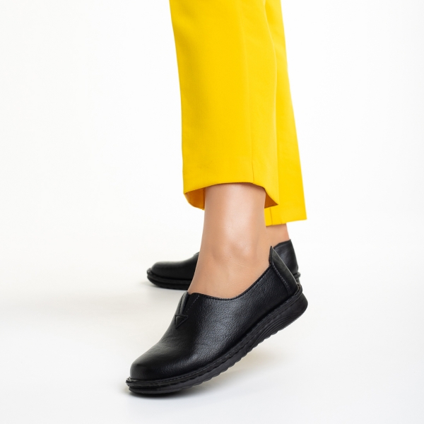 Γυναικεία παπούτσια  μαύρα  από οικολογικό δέρμα  Cassia, 4 - Kalapod.gr