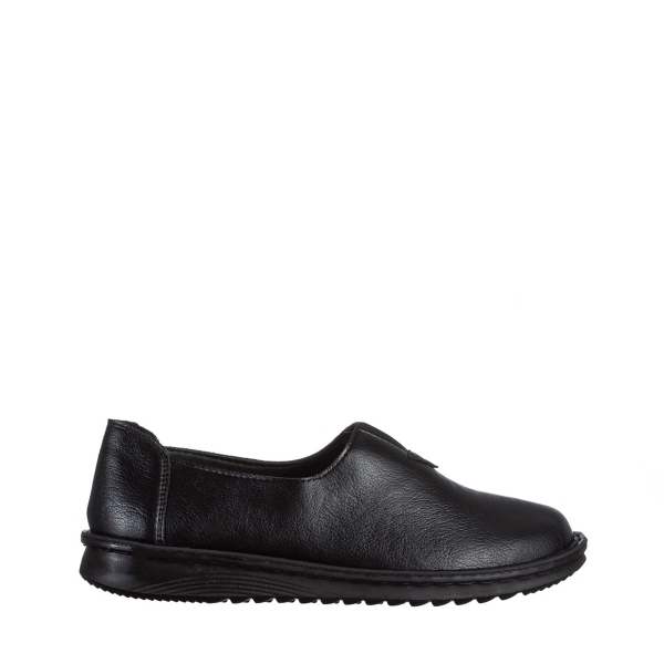 Γυναικεία παπούτσια  μαύρα  από οικολογικό δέρμα  Cassia, 2 - Kalapod.gr