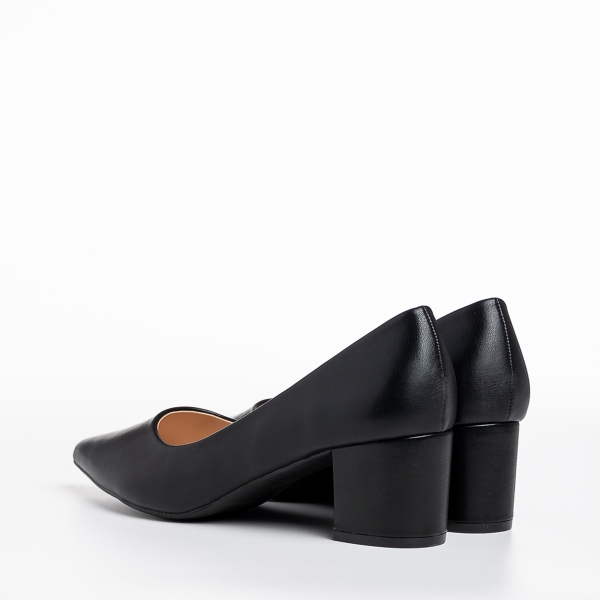 Γυναικεία παπούτσια μαύρα από οικολογικό δέρμα   Kaz, 4 - Kalapod.gr