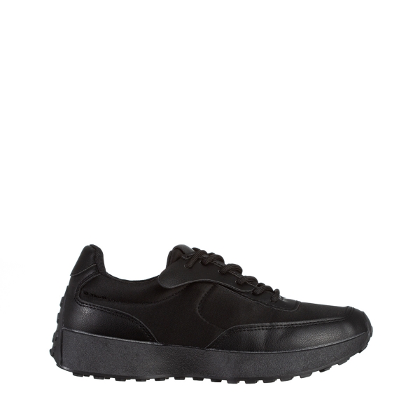 Γυναικεία αθλητικά παπούτσια   μαύρα από οικολογικό δέρμα και ύφασμα Refugia, 2 - Kalapod.gr