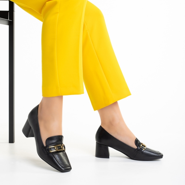Γυναικεία παπούτσια μαύρα από οικολογικό δέρμα Renaye, 5 - Kalapod.gr