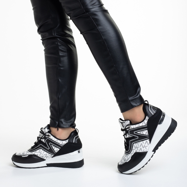 Γυναικεία αθλητικά παπούτσια   μαύρα από οικολογικό δέρμα Ramonda - Kalapod.gr