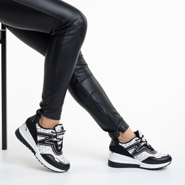 Γυναικεία αθλητικά παπούτσια   μαύρα από οικολογικό δέρμα Ramonda, 5 - Kalapod.gr