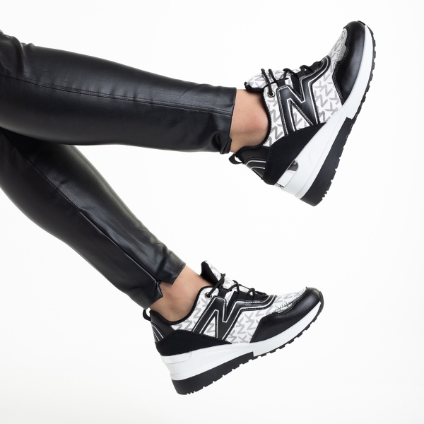Γυναικεία αθλητικά παπούτσια   μαύρα από οικολογικό δέρμα Ramonda, 6 - Kalapod.gr