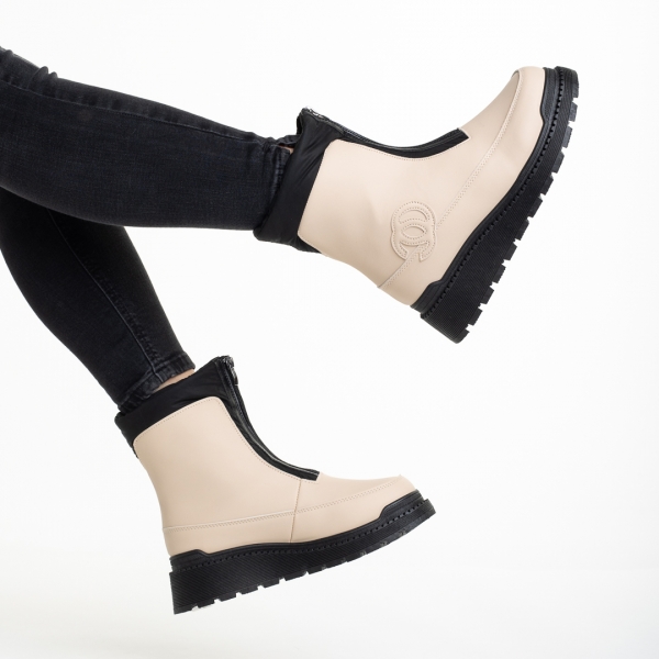 Γυναικείες μπότες μπεζ από οικολογικό δέρμα Lilith, 6 - Kalapod.gr