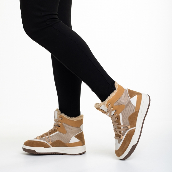 Γυναικεία αθλητικά παπούτσια από οικολογικό δέρμα και ύφασμα Reveca, 4 - Kalapod.gr