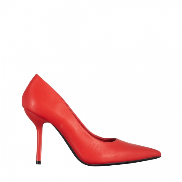 Γυναικεία παπούτσια   κόκκινα από οικολογικό δέρμα  Leya, 2 - Kalapod.gr