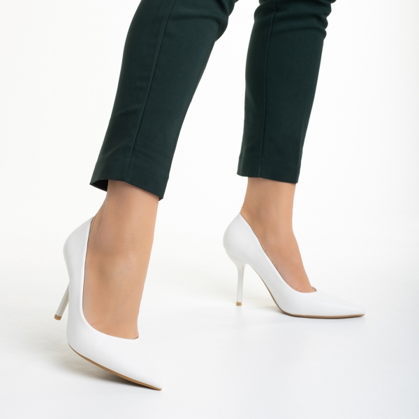 Γυναικεία παπούτσια   λευκά από οικολογικό δέρμα  Leya, 3 - Kalapod.gr