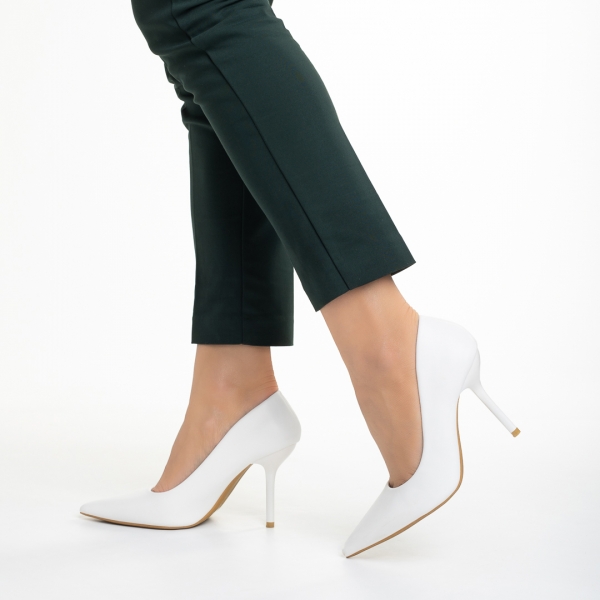 Γυναικεία παπούτσια   λευκά από οικολογικό δέρμα  Leya, 4 - Kalapod.gr