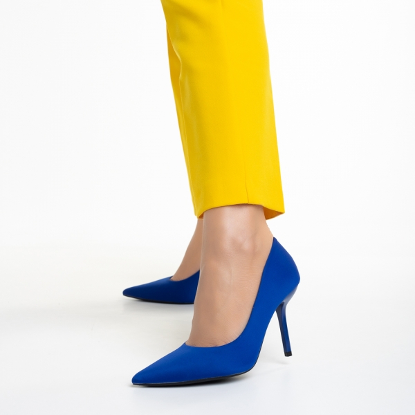 Γυναικεία παπούτσια   μπλε από ύφασμα Emelda, 3 - Kalapod.gr
