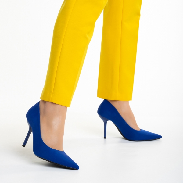 Γυναικεία παπούτσια   μπλε από ύφασμα Emelda, 4 - Kalapod.gr