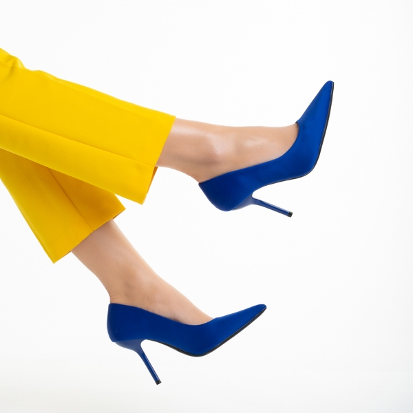 Γυναικεία παπούτσια   μπλε από ύφασμα Emelda - Kalapod.gr
