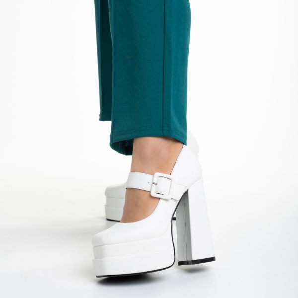 Γυναικεία παπούτσια   λευκά από οικολογικό δέρμα  Beatrix, 3 - Kalapod.gr