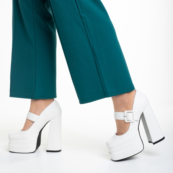 Γυναικεία παπούτσια   λευκά από οικολογικό δέρμα  Beatrix, 5 - Kalapod.gr