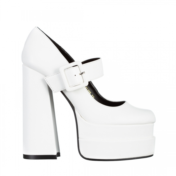 Γυναικεία παπούτσια   λευκά από οικολογικό δέρμα  Beatrix, 2 - Kalapod.gr