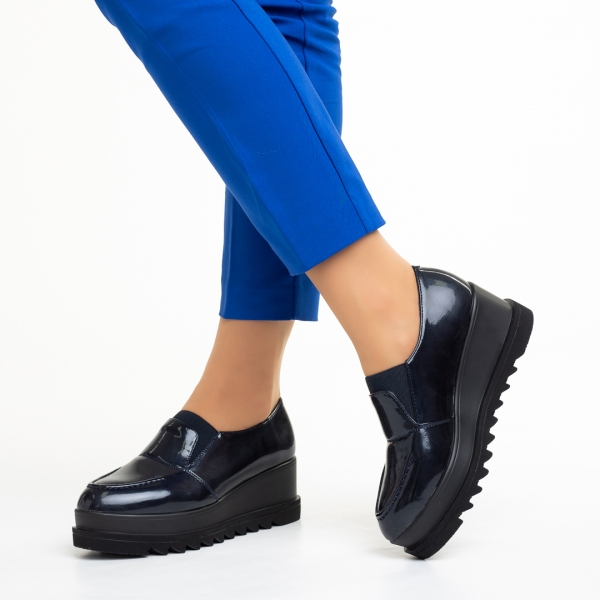 Γυναικεία παπούτσια  μπλε από οικολογικό δέρμα Tamora, 4 - Kalapod.gr